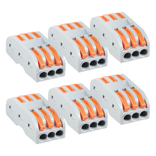 Major Tech 3-Pole Inline Connector Blocks 30Pcs