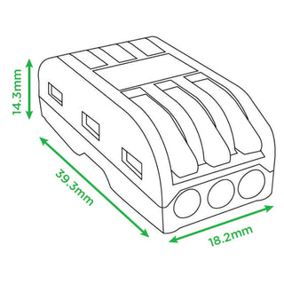 Major Tech 3-Pole Inline Connector Blocks 30Pcs