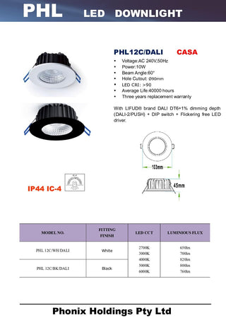 PHL12C/DALI Casa LED Downlight