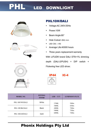 PHL10H/DALI Summit LED Downlight
