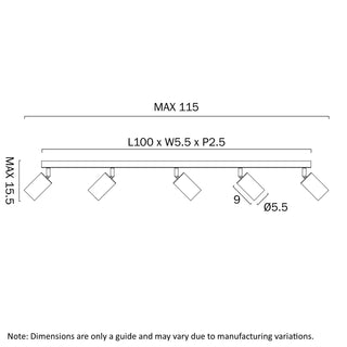 Telbix Picard 5 Light Spotlight
