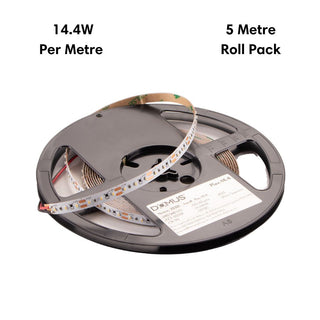 Clearance - Domus PLEX-14.4-WP-5M 14.4W LED 60LED P/M Striplight IP66 12V 5M Roll Pack - DRIVER REQUIRED