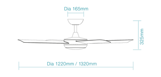 Martec Proton DC 48″ & 52″ Ceiling Fan + LED Light
