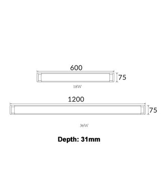 CLA Razordm Interior Surface Mounted LED Dimmable Tri-CCT Battens