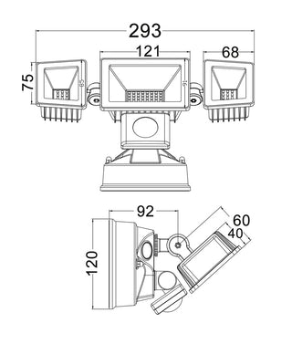 CLA SEC11S LED Tri-CCT 30W Adjustable Security Light with Sensor IP65
