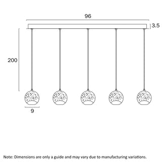 Telbix SEGOVIA 5 LIGHT BAR PENDANT