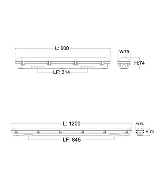 CLA Shieldtir Exterior LED Waterproof Dual Power & Tri-CCT Battens IP65 IK08