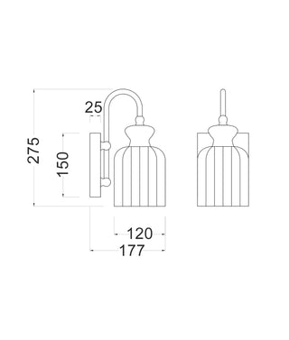 CLA Sino Interior Ellipse Single Clear Glass Shade Wall Lights