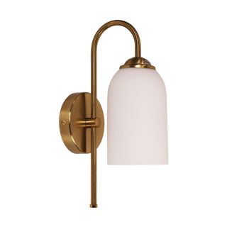 Oriel Arlington Wall Satin Brass Opal Matt Glass Wall Light