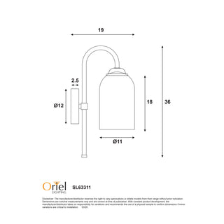 Oriel Arlington Wall Satin Brass Opal Matt Glass Wall Light