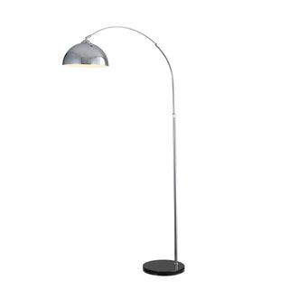 Oriel Marmo Chrome Arc Floor Lamp with Marble Base