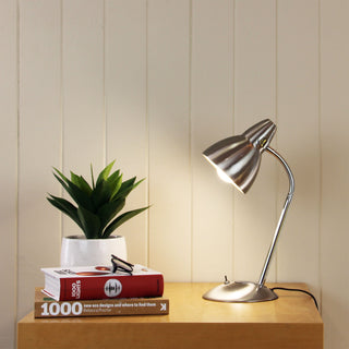 Oriel Trax Brushed Chrome Classic Gooseneck Task Lamp