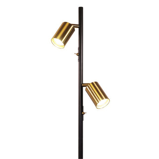 Oriel Ponte Adjustable Twin Floor Lamp Black and Satin Brass