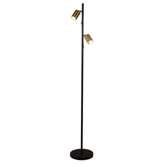 Oriel Ponte Adjustable Twin Floor Lamp Black and Satin Brass