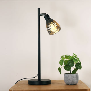 Oriel Alma Table Smoked Glass Task Lamp