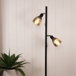 Oriel Alma Floor Smoked Glass Task Lamp