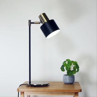 Oriel Ari Mid-Century Task Lamp Black and Antique Brass
