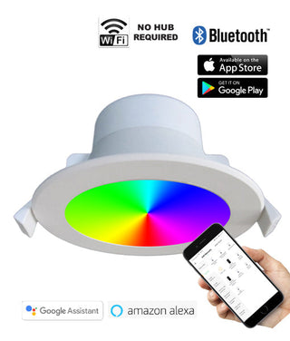 CLA LED Smart White Round Dimmable Tri-CCT RGB 9W Downlight