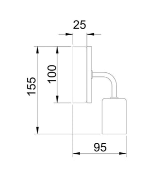 CLA Solo Interior Iron Bracket with Round Wood Highlight Wall Lights