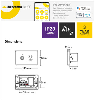 Mercator Ikuü Smart WiFi Single Power Point