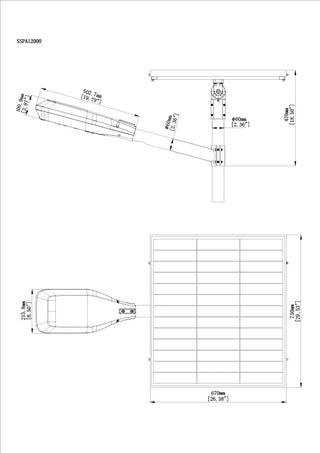 SAL Perimeled SSPA6000/12000 IP66 LED Solar Area Luminaire