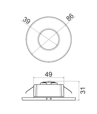 CLA STE32 Exterior LED Tri-Wattage & Tri-CCT Round Recessed Step Light IP44