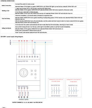 SAL Steward SEL416TS 240V Rated 16A Four Pole Emergency Lighting Test Switch