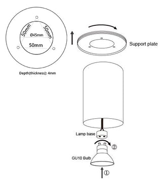 Clearance - CLA Surface Gu10 Round Surface Mounted Ceiling Downlights