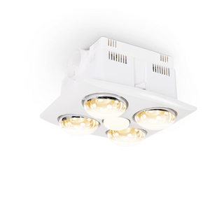 Atom Thredbo 4 Light 3in1 Bathroom Heater & Exhaust with LED R80 Lamp