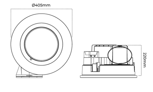 Atom Venus 800W Circular Infrared Bathroom Heater & Exhaust with LED panels