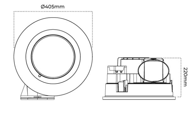 Atom Venus 800W Circular Infrared Bathroom Heater & Exhaust with LED panels