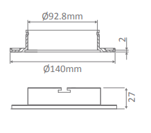 Domus DECO-13 LED Downlight 140mm adaptor plate