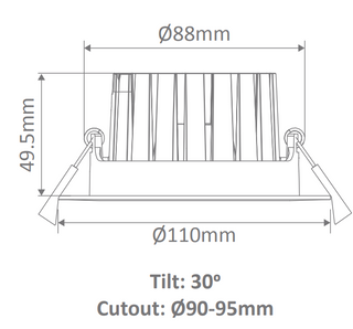 Domus Aqua-Tilt 13W Cri90 Led Trio Kit Ip65