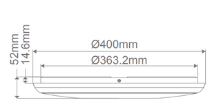 Domus Solar 400 Round 35W 400MM Slimline LED Dimmable IP54 Oyster Light