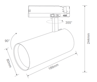 Domus Thor-Pro 32w Trio Dim 36° Cri90 3cct Track
