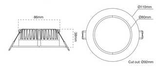 Atom AT9023 Tri 7W LED Tri-colour Downlight