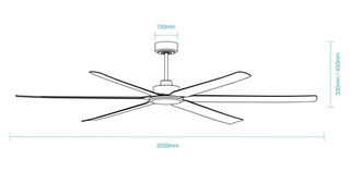 Martec Osprey DC 80″ Smart Ceiling Fan With WIFI Remote Control + LED Light