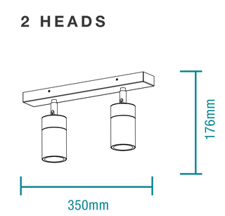 Martec Crest IP65 Surface Mount Spotlight 2 Heads
