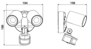PHL4272 Max 16W x2 Double LED Floodlight with Sensor