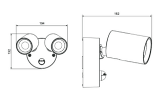 PHL4282 Lux 16W x2 Double LED Floodlight with Sensor