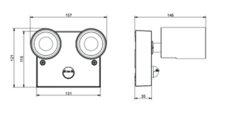 PHL4282SQ Lux 16W x2 Double LED Floodlight with Sensor