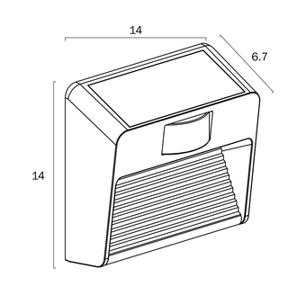 Telbix Roth Exterior Solar Wall Light Small