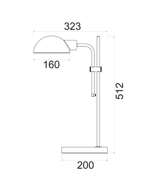CLA Tettu Adjustable Height Swivel Head Sand Black Table Lamp