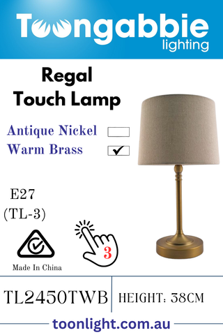 Toongabbie TL2450-T Regal Touch Base & Shade