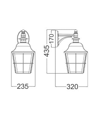 CLA Trenero Exterior Surface Mounted Coach Wall Lights IP44