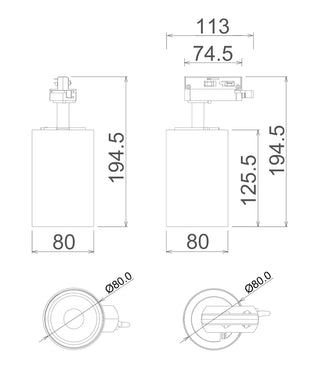 CLA 3 Wire 1 Circuit LED Tri-CCT Dimmable Adjustable Track Heads