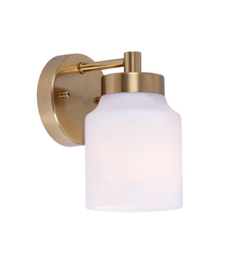 CLA Tufo Interior White Jar Alabaster with Brass Highlight Wall Light