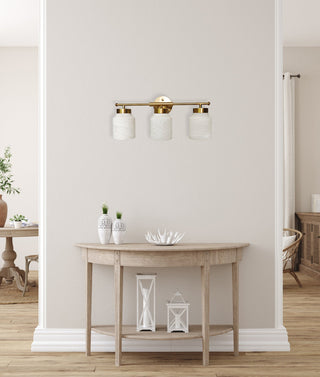 CLA Tufo Interior White 3 Light Jar Alabaster with Brass Highlight Wall Light