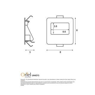 Oriel Peko.3 3W Tri-Colour Recessed Wall Light