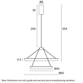 Telbix Vantel 2 Tier Pendant